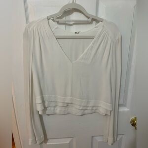 Free People Cream Relaxed Tiered Blouse